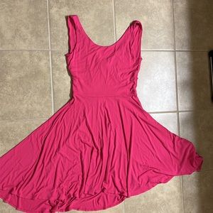 M pink fit & flare flouncy dress. Very stretchy. Shoes sold separately.